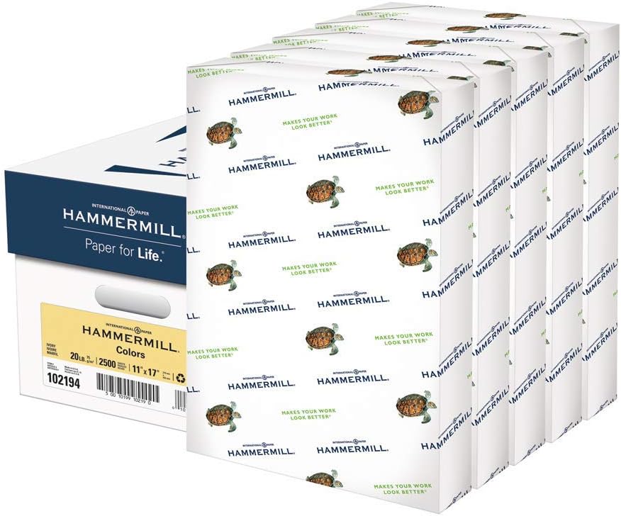 Hammermill Colored Paper, 20 lb Ivory Printer Paper, 8.5 x 11 - Made in the USA, Pastel Paper, 103176R - 1 Ream (500 Sheets)