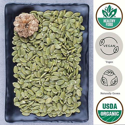 Organic Raw Pumpkin Seeds to Eat 2.8lb - Bulk Unsalted Pepitas No Shell | Whole Natural Snacks for Keto - High in Fiber - USDA Certified | Non-Gmo | Gluten Free | Vegan