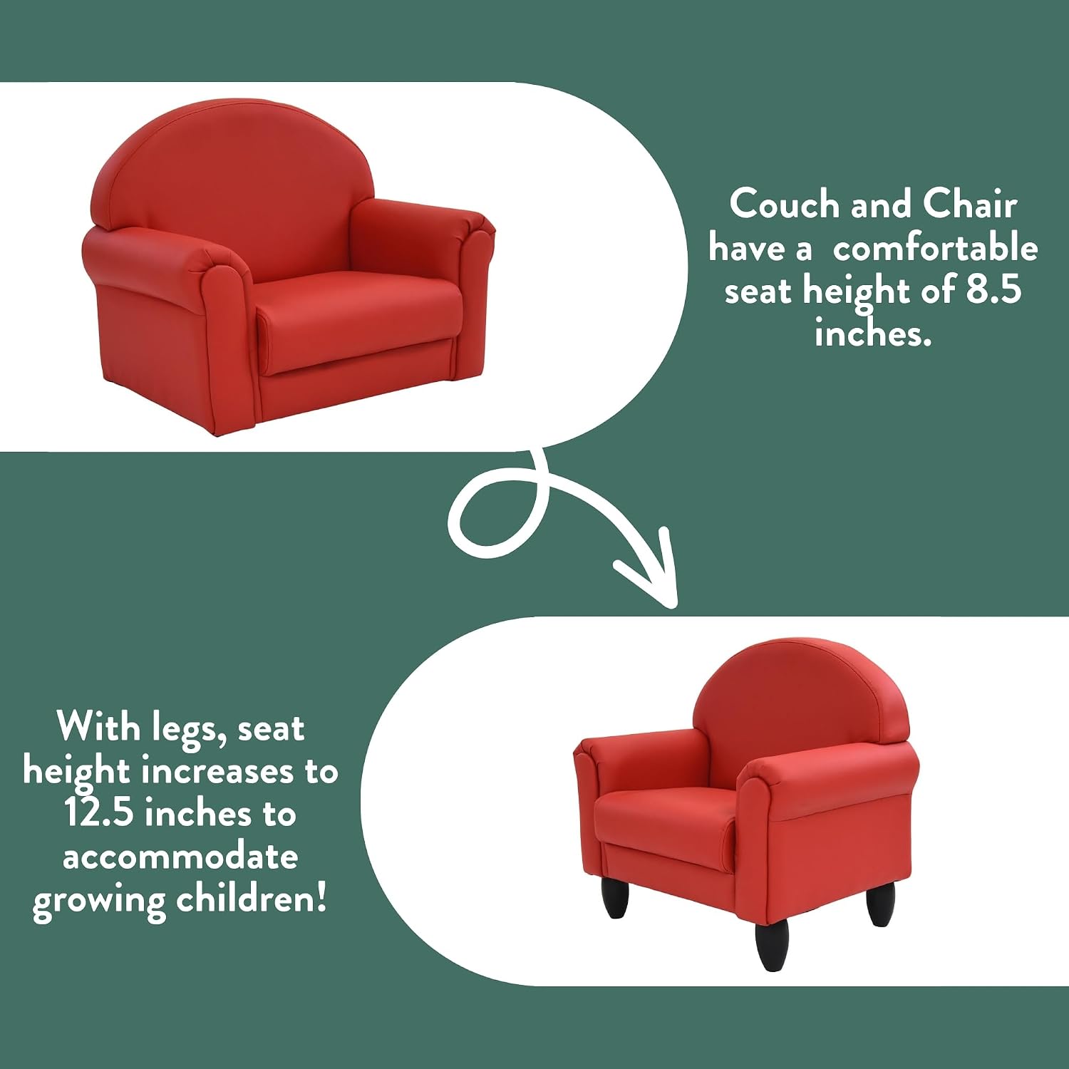 Children's Factory Upholstered Toddler Couch, Sofa, Deep Water
