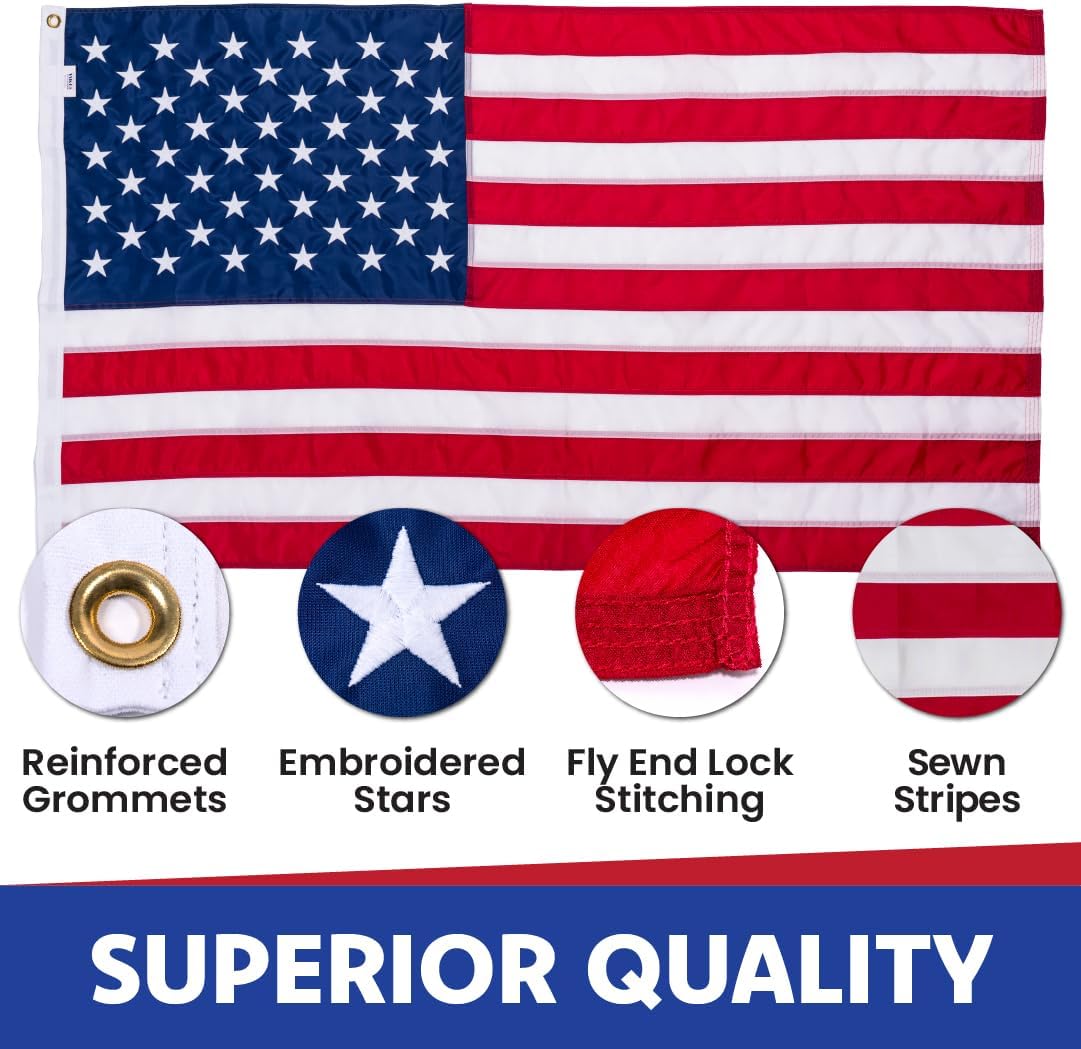 American Flag 6x10 Nylon - Outdoor USA Flag Made in USA