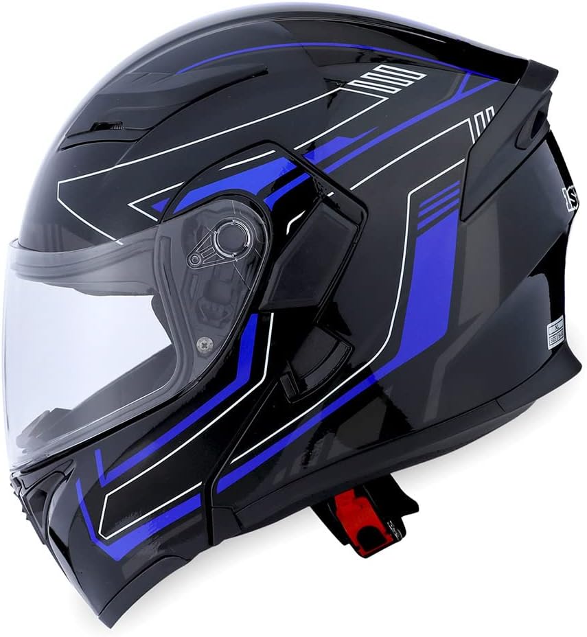 1Storm Motorcycle Modular Full Face Helmet Bike Flip up Dual Visor Sun Shield: HB89 Matt Black