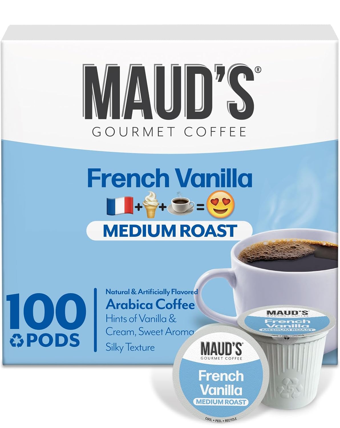 Maud's Family Pack Coffee Pods Variety Pack, 136ct, 12 Assorted Flavors | Medium Roast Flavored Coffee in Single Serve Pods – 100% Arabica Coffee, Compatible with Keurig Coffee Makers