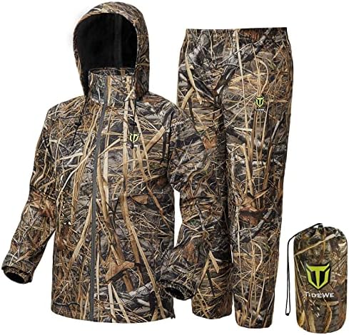 TIDEWE Rain Suit for Men, Waterproof Lightweight 2-Piece Rain Gear
