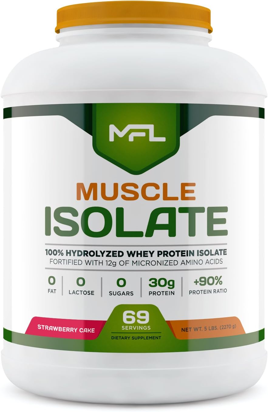 MFL 100% Isolate Protein l 30g of Protein l 12g Amino Acids l Keto Friendly l Low Carbs l 5 lbs. (Vanilla Bean)
