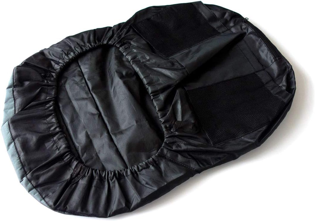POWERWORKS Weatherproof Deluxe Riding Lawn Mower Seat Cover, Medium, Black | For Seats 12.4-14.1" High, 600D Oxford Cloth, Storage Pockets