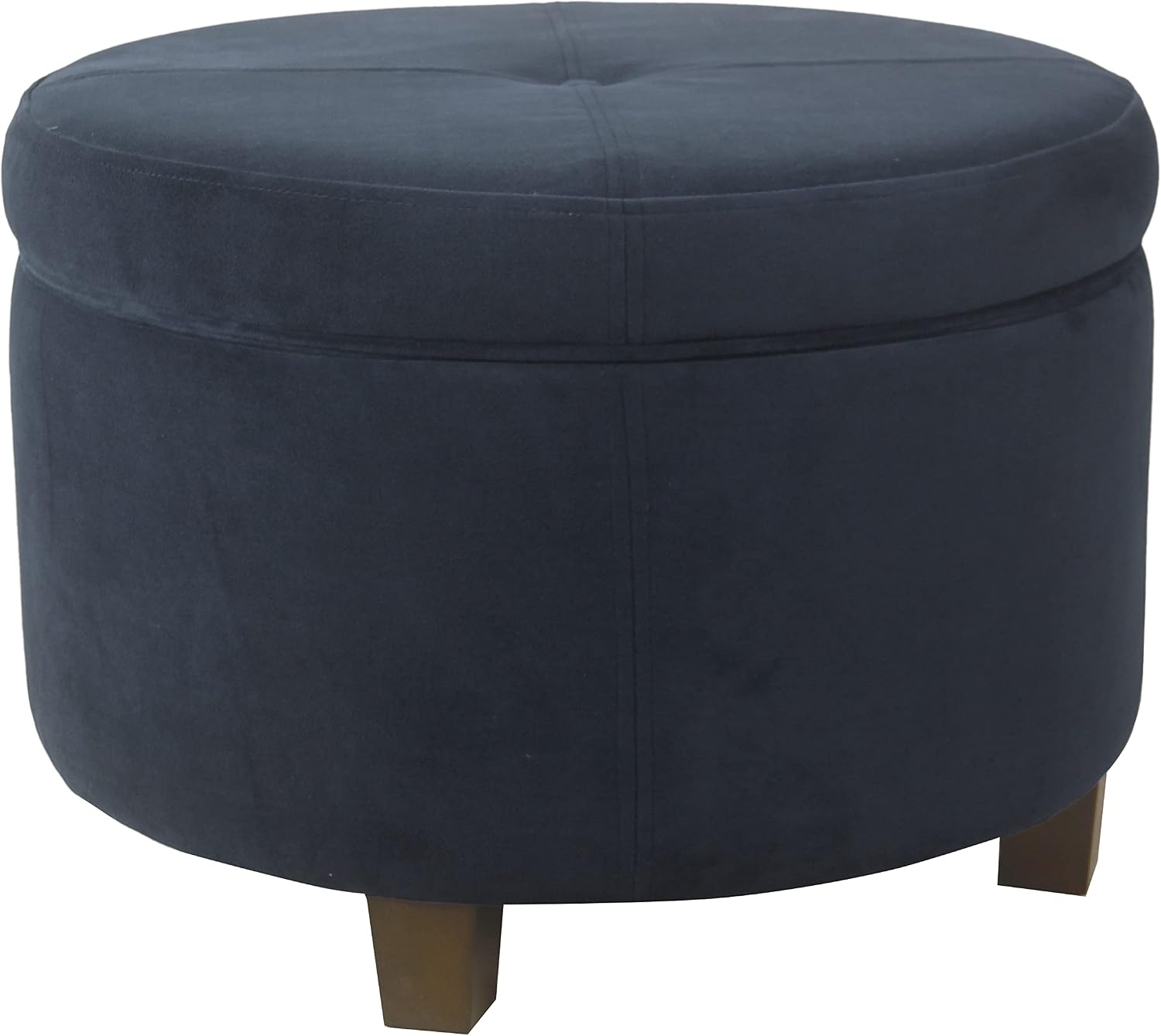 HomePop 24" Large Leatherette Storage Ottoman - Distressed Brown Faux Leather