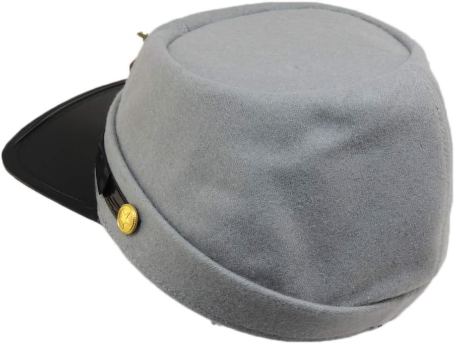 100% Wool Men's Civil War Replica Kepi Hat Grey Medium