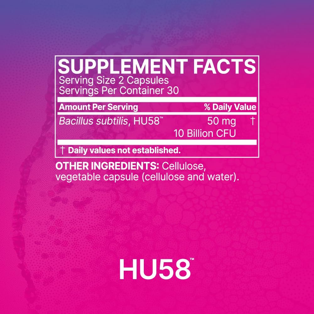 Microbiome Labs HU58, Bacillus Subtilis, Probiotic for Women & Men, 60 Ct