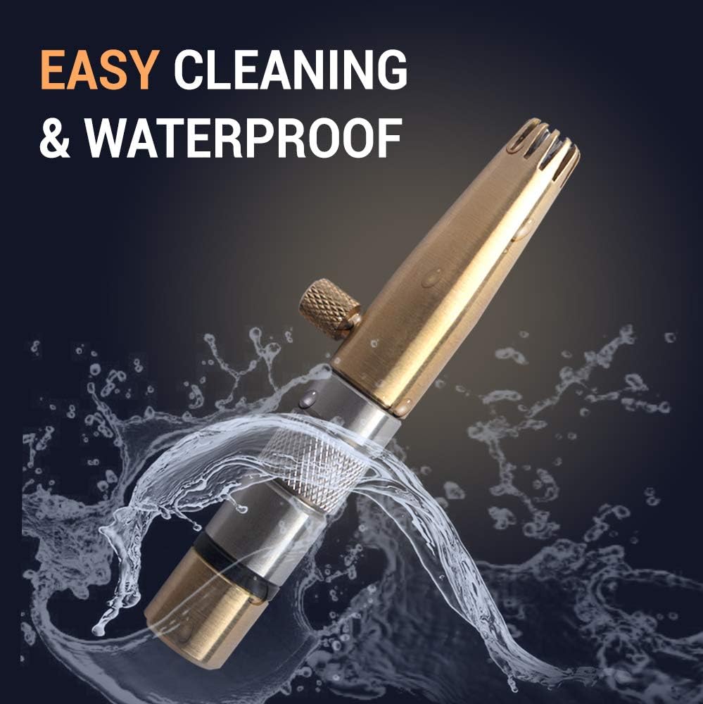 ROYAL [Made in Korea] Premium Manual Nose Hair Trimmer for Men Silver Bullet, Battery-Free, Stainless Steel Rotary Blade Grooming Tool, Waterproof