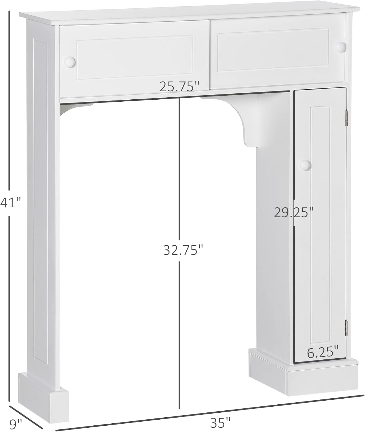 HOMCOM Over The Toilet Bathroom Cabinet Storage Cabinet White
