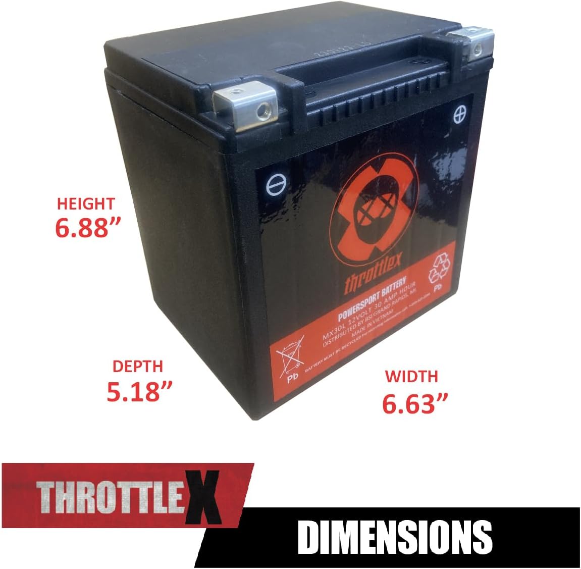 MX30L - MOTORCYCLE BATTERY - 600+ CCA