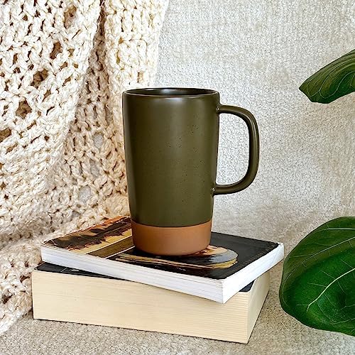Mora Ceramics Large Tea Mug with Loose Leaf Infuser and Ceramic Lid, 18 oz, Portable, Microwave and Dishwasher Safe