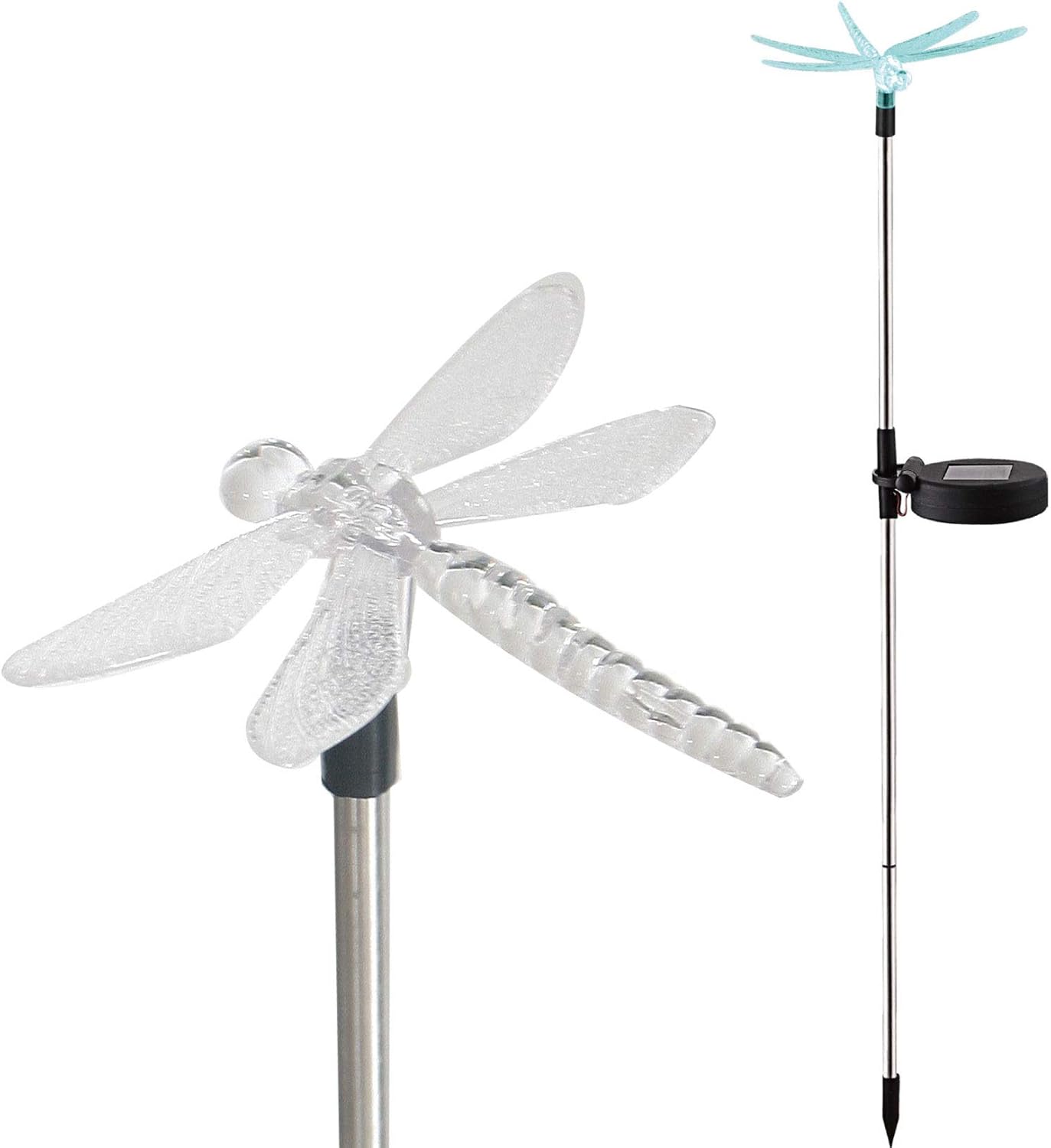 1PCS Waterproof Outdoor Solar Garden Stake Light w Color Charging