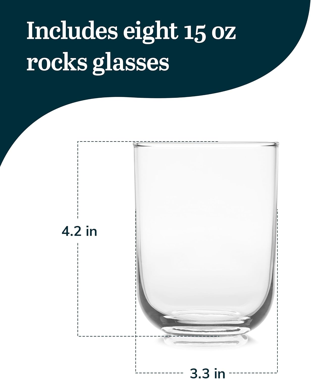 Libbey Blue Ribbon Rock Glasses Set, Artisan-Inspired Four-Dimple Shaped Glass Cups, Dishwasher Safe Whiskey Glasses Set of 8 for Dinners, Parties