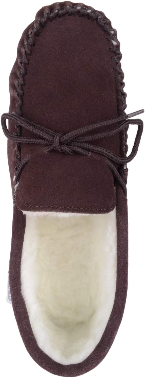 SNUGRUGS Men's Alfie Wool Lined Suede Sole Moccasin Slipper