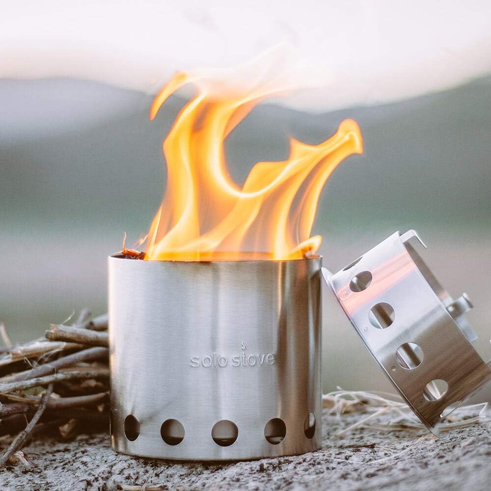 Solo Stove Lite - Portable Camping Hiking and Survival Stove | Powerful Efficient Wood Burning and Low Smoke | Gassification Rocket Stove for Quick