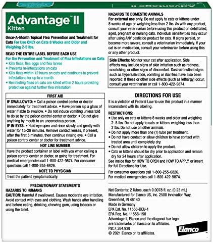 Advantage II Kitten Vet-Recommended Flea Treatment & Prevention | Cats 2-5 lbs. | 2-Month Supply