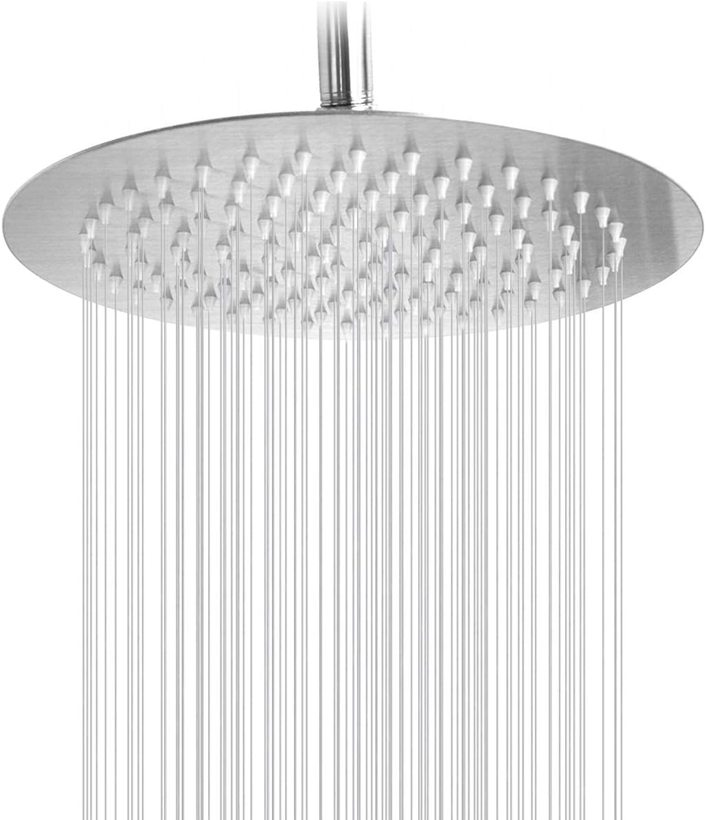 NearMoon Rain Shower Head, Ultra-Thin Design-Pressure Boosting, Awesome Some Experience, High Flow Stainless Steel Rainfall Head (10 Inch