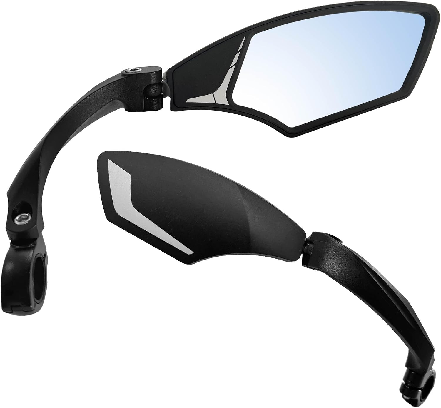 Hafny Handlebar Bike Mirror – HD Glass, Wide Angle, Adjustable 360° Rear View – Shatterproof, Anti-Glare, Premium, MTB, E-Bike, and Commuter Cycling Safety, HF-MR095 (Silver Left)