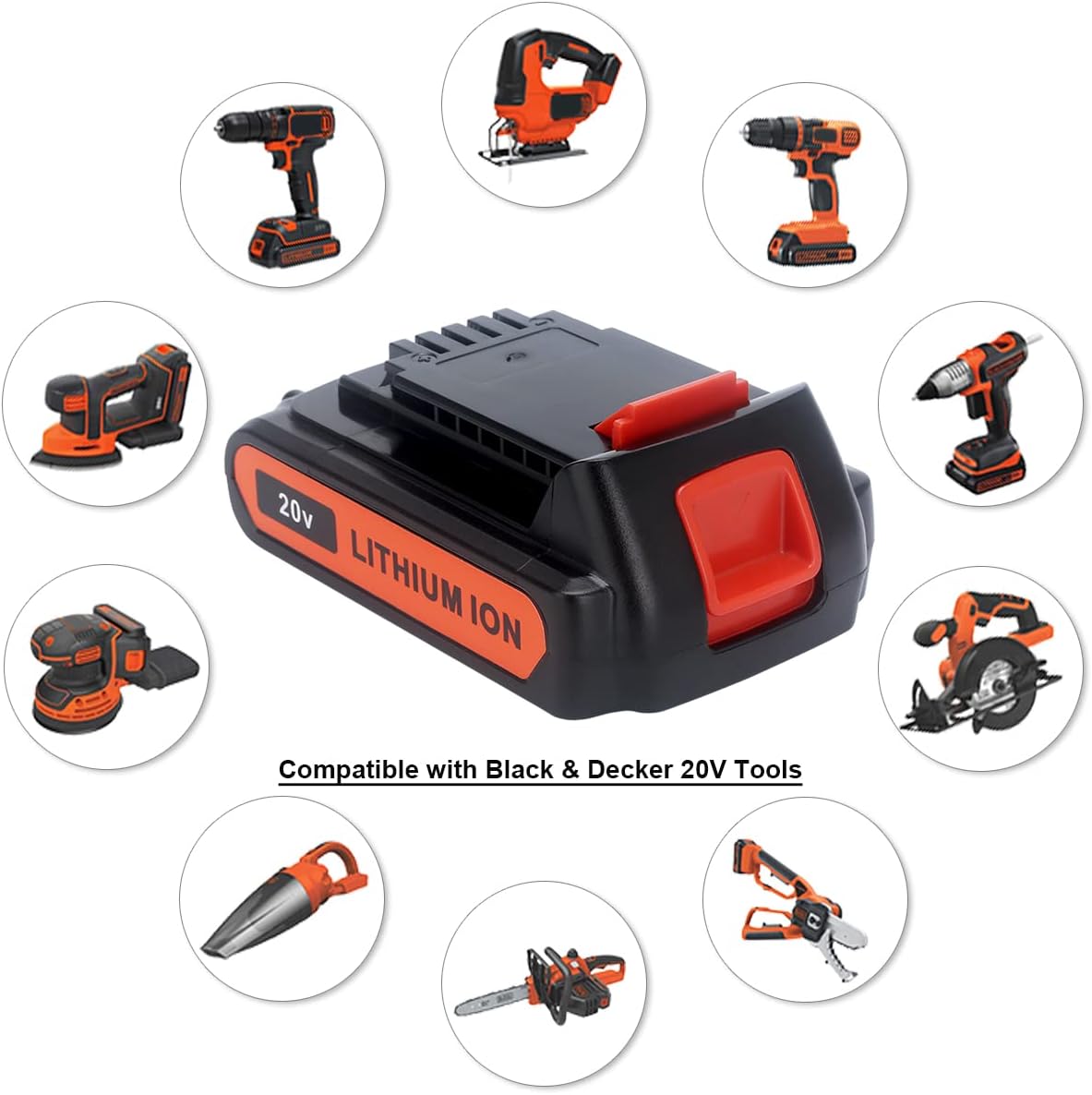 Biswaye 4.0Ah 20V Lithium Battery LBXR20 Compatible with Black and Decker 20V Max Battery LBXR2520 LBXR2020 LB2X3020 LBX20 LB2X4020 & LST522 LHT2220
