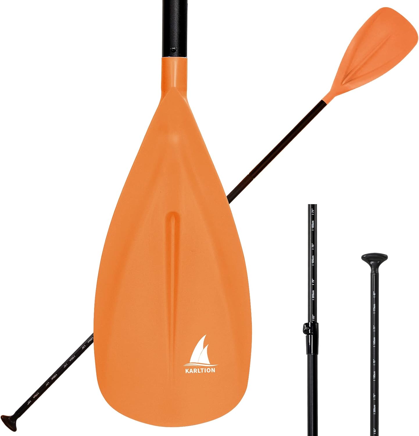 Karltion SUP Paddle - 3-Piece Adjustable Aluminium SUP Paddle with Glass Fiber Blade for Surfing, Floating, Water Sports