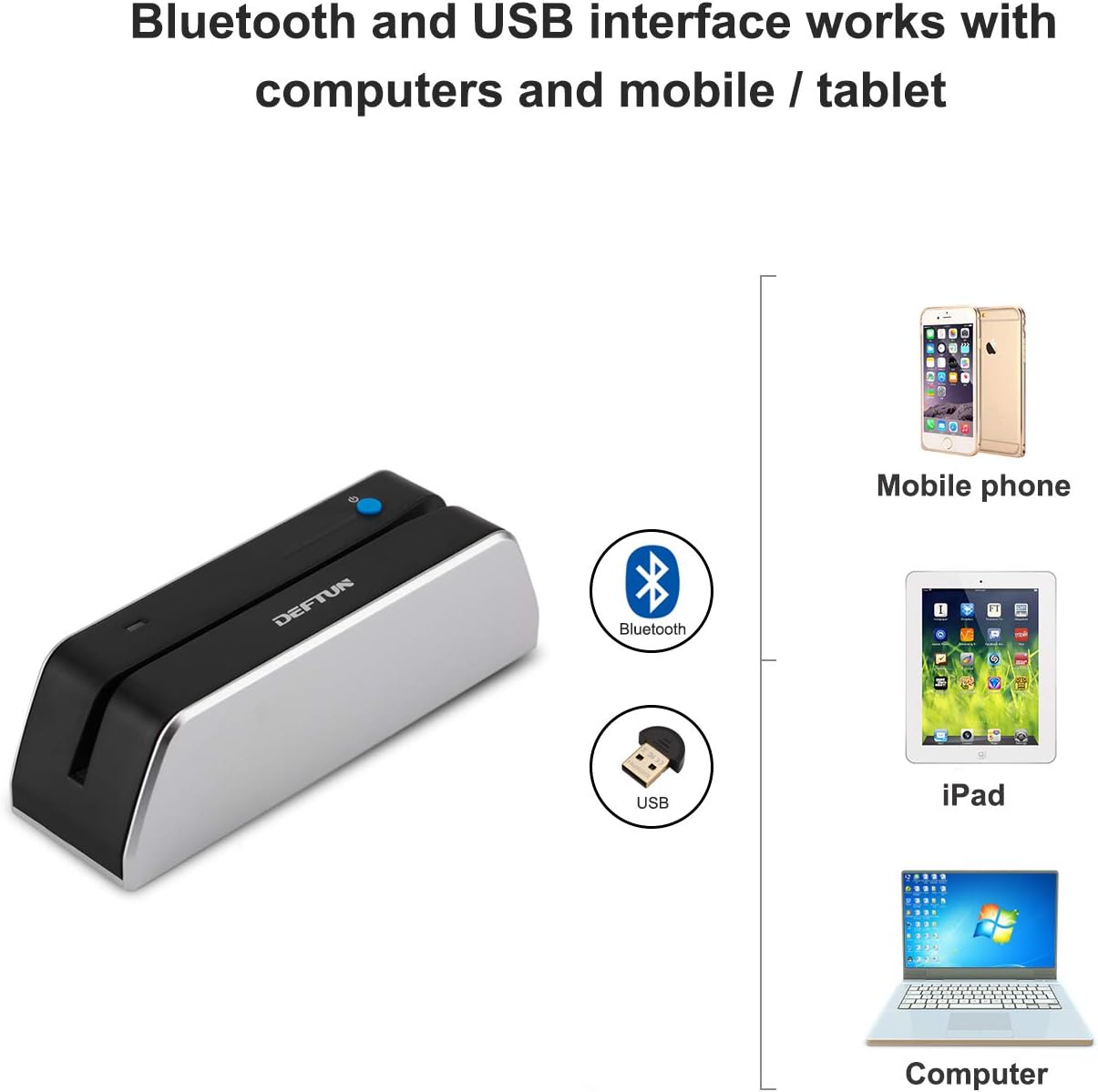 Bluetooth MSR-X6(BT) MSRX6BT Stripe Card Reader Encoder Mini Portable