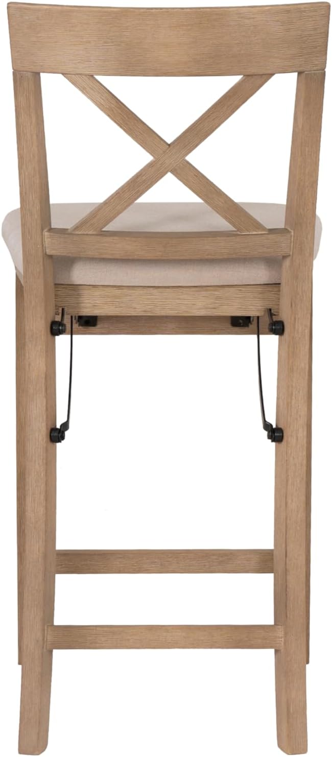 Linon Triena X Back Folding Counter Stool, Brown