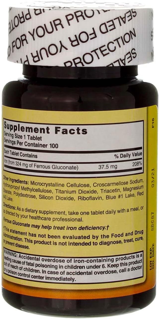 Nature's Blend Ferrous Gluconate Tablets, 100 Count