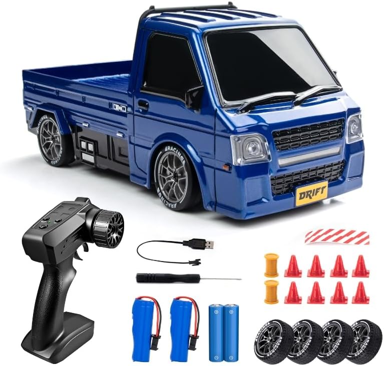 1/24 4WD RC Drift Car, 2.4GHz 20KM/H High Speed Remote Control Racing Car with Drifting Tires, Gift for Kids Adults