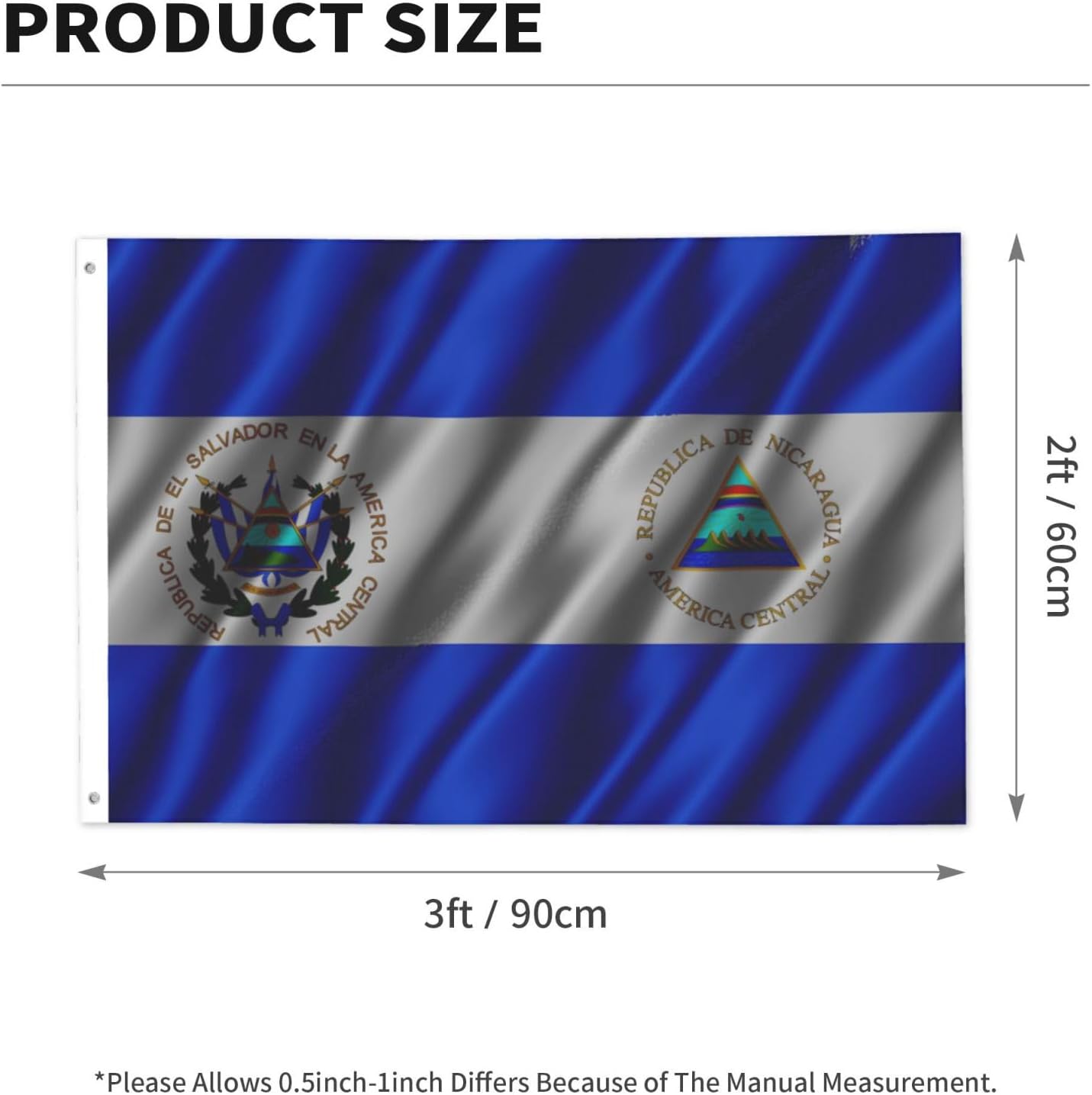 Nicaraguan Nicaragua And American Usa Flag 2x3 Ft Flags Double-Sided Printing Outdoor Indoor Decoration Country Flag 2x3 Foot Polyester Banner