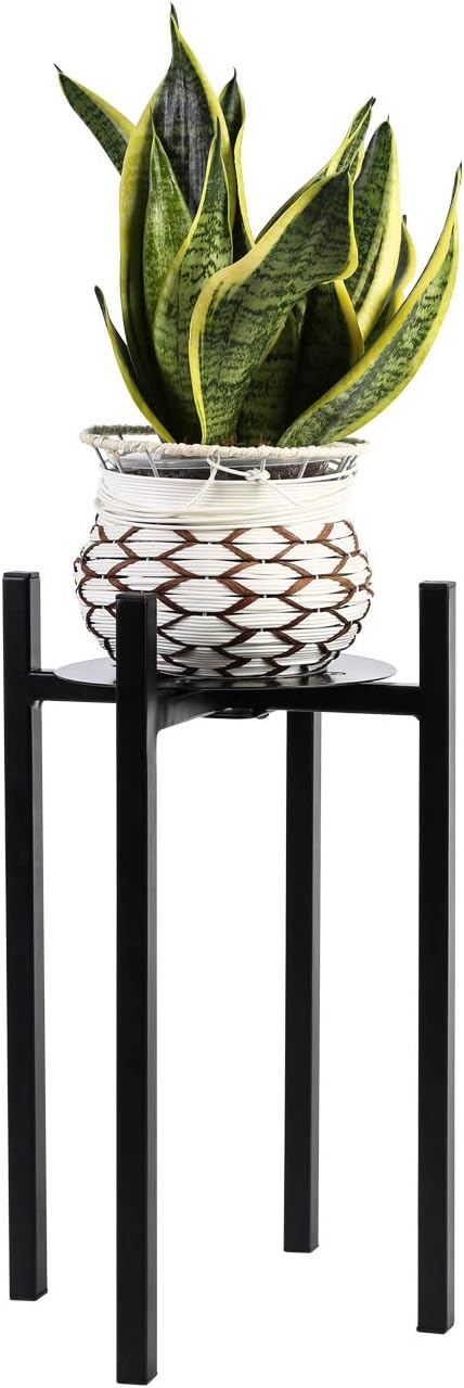 Sunnyglade 15" High Plant Stand Indoor Metal Potted Plant Holder Sturdy | Plant Stand Indoor Galvanized Steel Pot Stand with Stylish Mid-Century