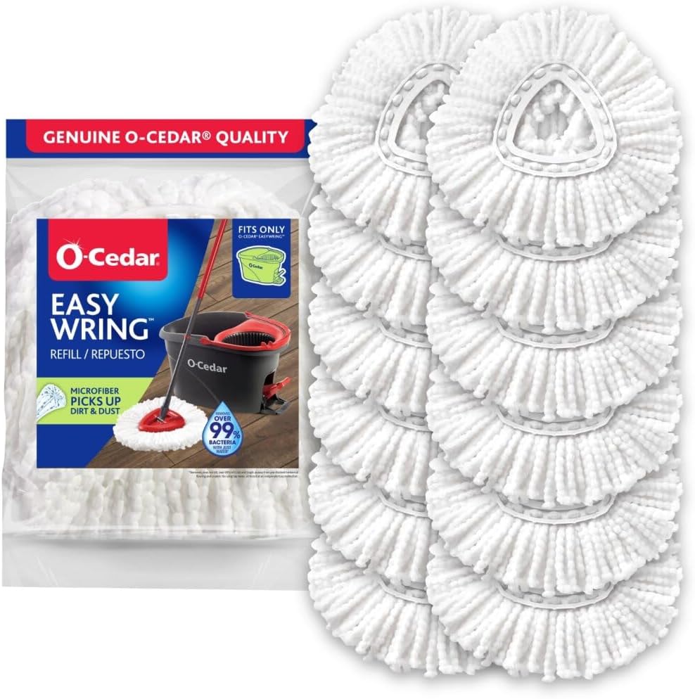 O-Cedar EasyWring Spin Mop Microfiber Refill, White Packaging May Vary