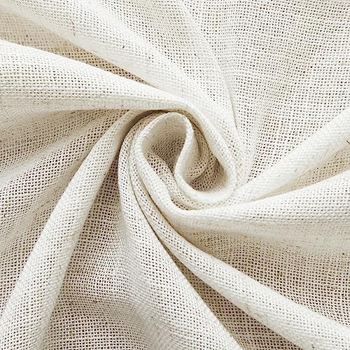 RYB HOME Linen Sheer Curtains - Linen Textured Semi Sheer Curtains for Kids Nursery Bedroom Living Room Window