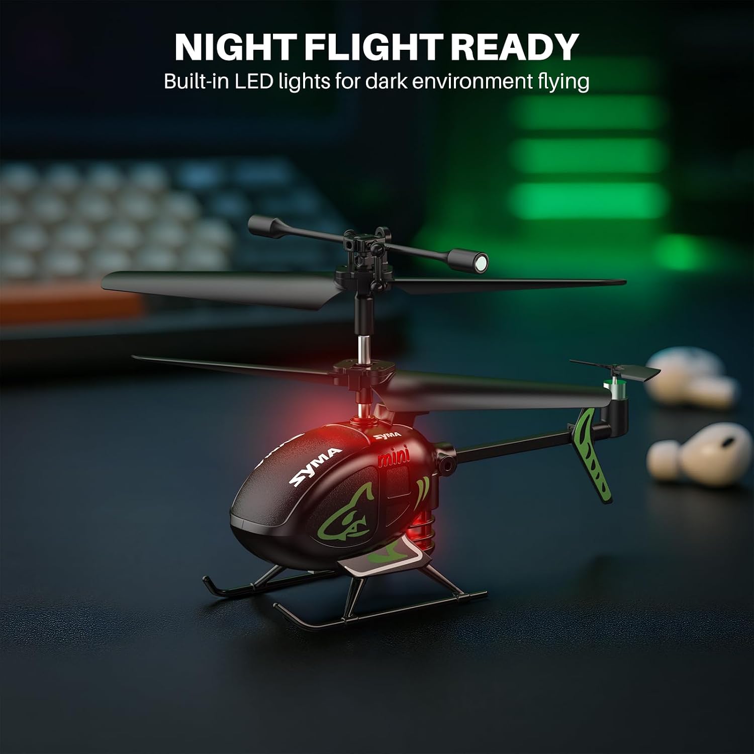SYMA S100 Mini RC Helicopter for Kids, Indoor Flying, Altitude Hold, Black