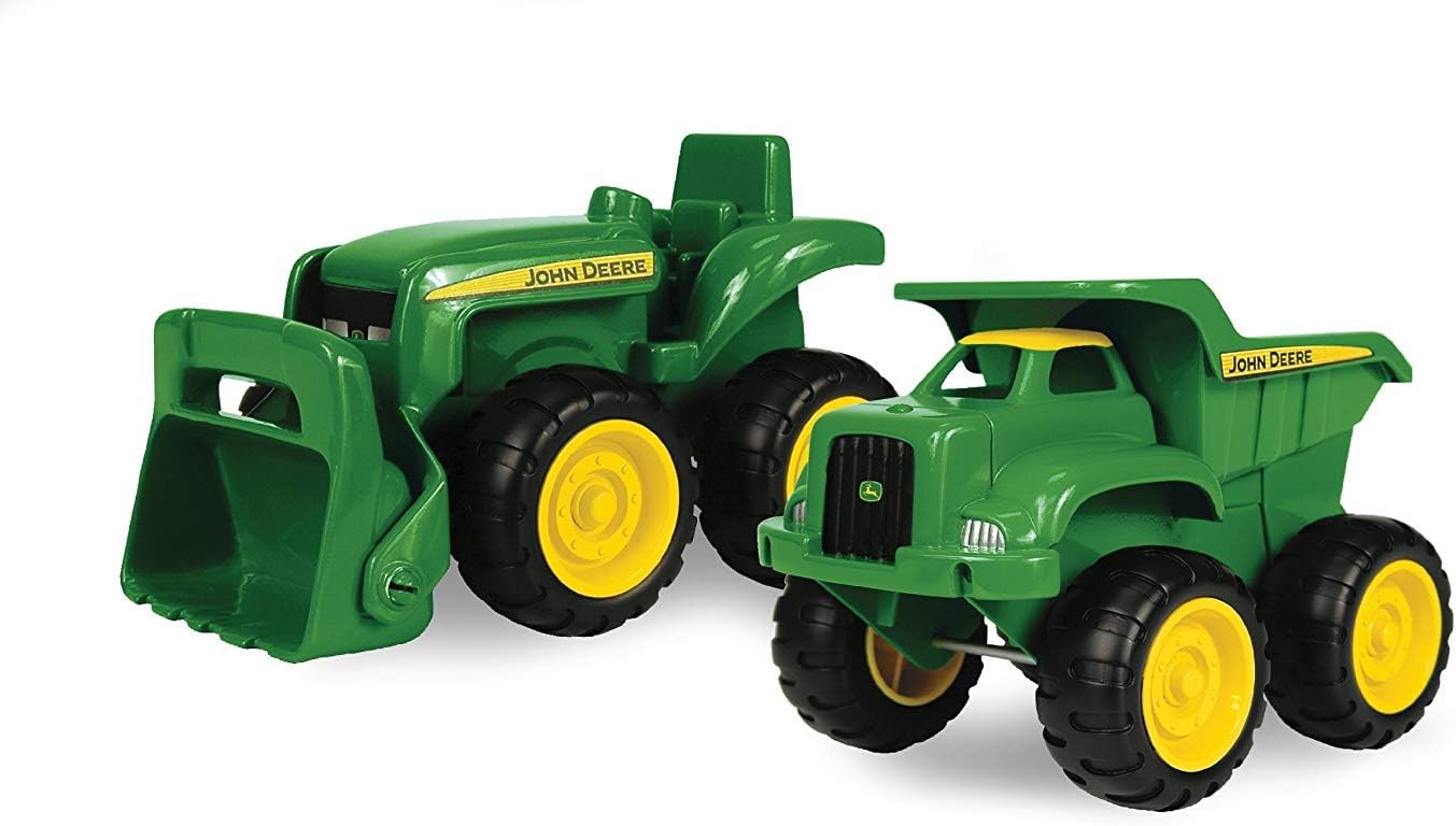 TOMY John Deere Vehicle Set - Includes Dump Truck Toy and Tractor Toy with Loader - Kids Outdoor Toys - Kids Construction and Sandbox Toys - 6