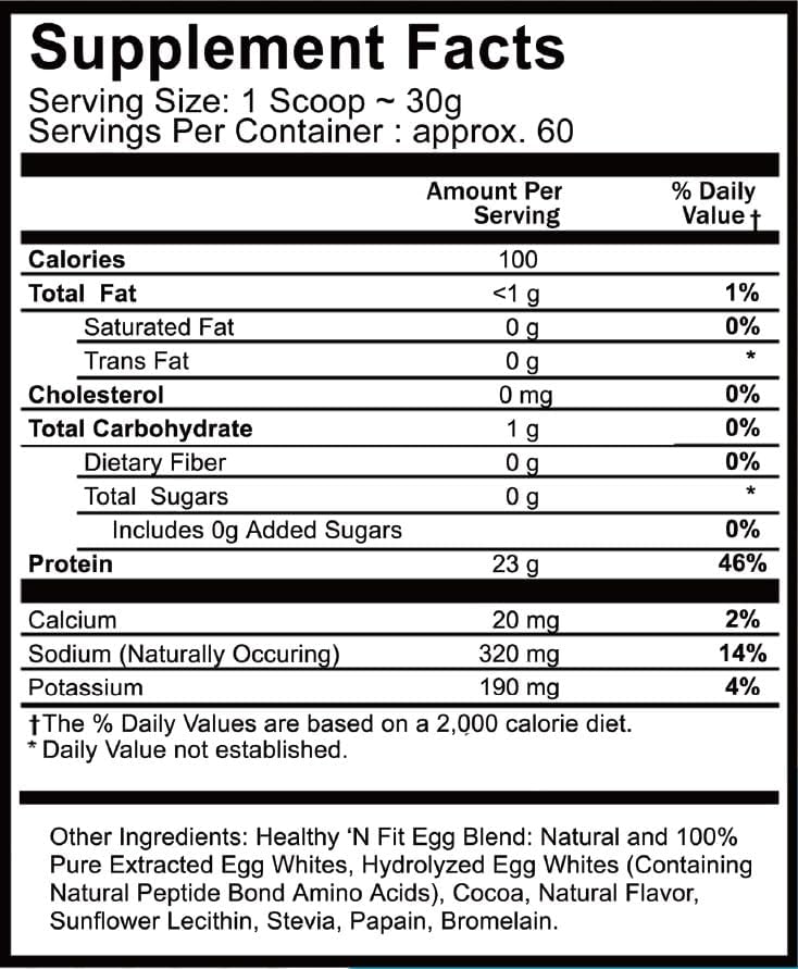Healthy 'N Fit 100% Egg Protein- Vanilla Ice Cream (2lb): 100% Egg White Protein Plus Natural Peptides. Pure, All Naturally Sweetened Protein