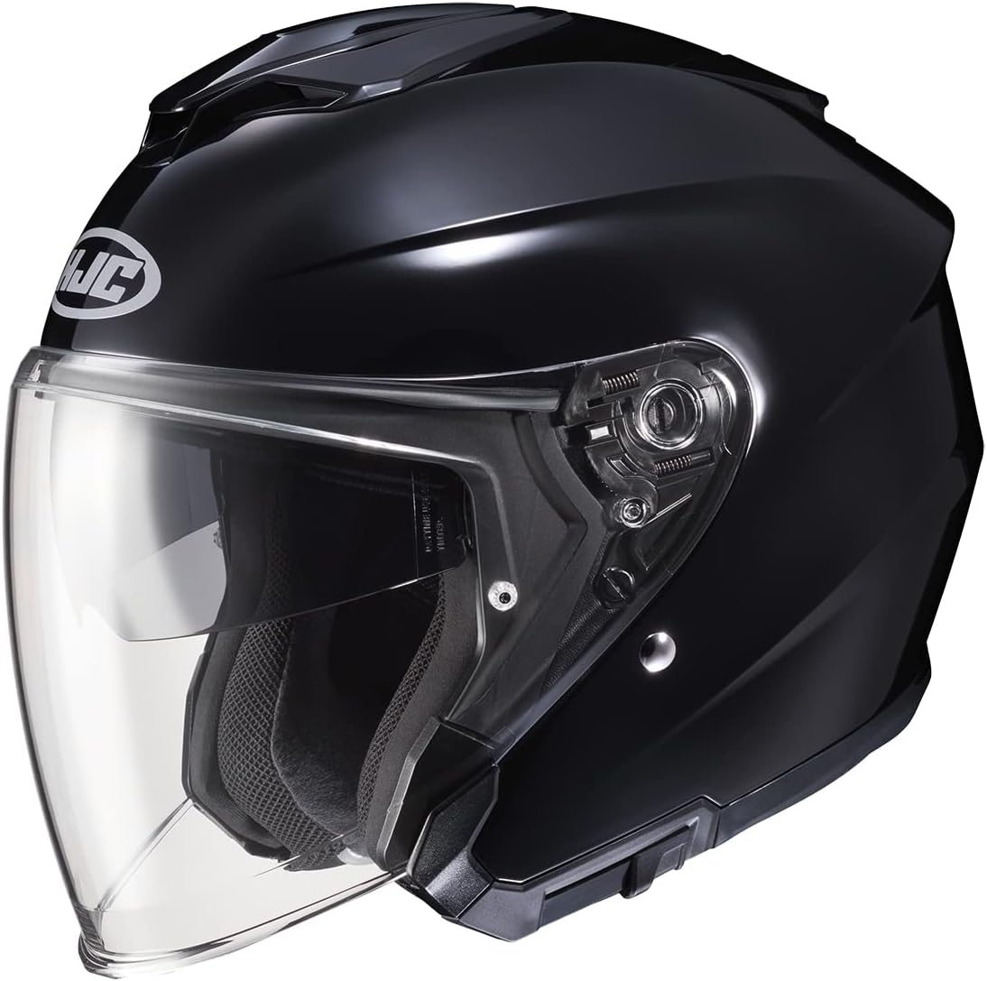 HJC i30 Solid Natural Motorcycle Helmet, DOT Approved (Black, Medium)