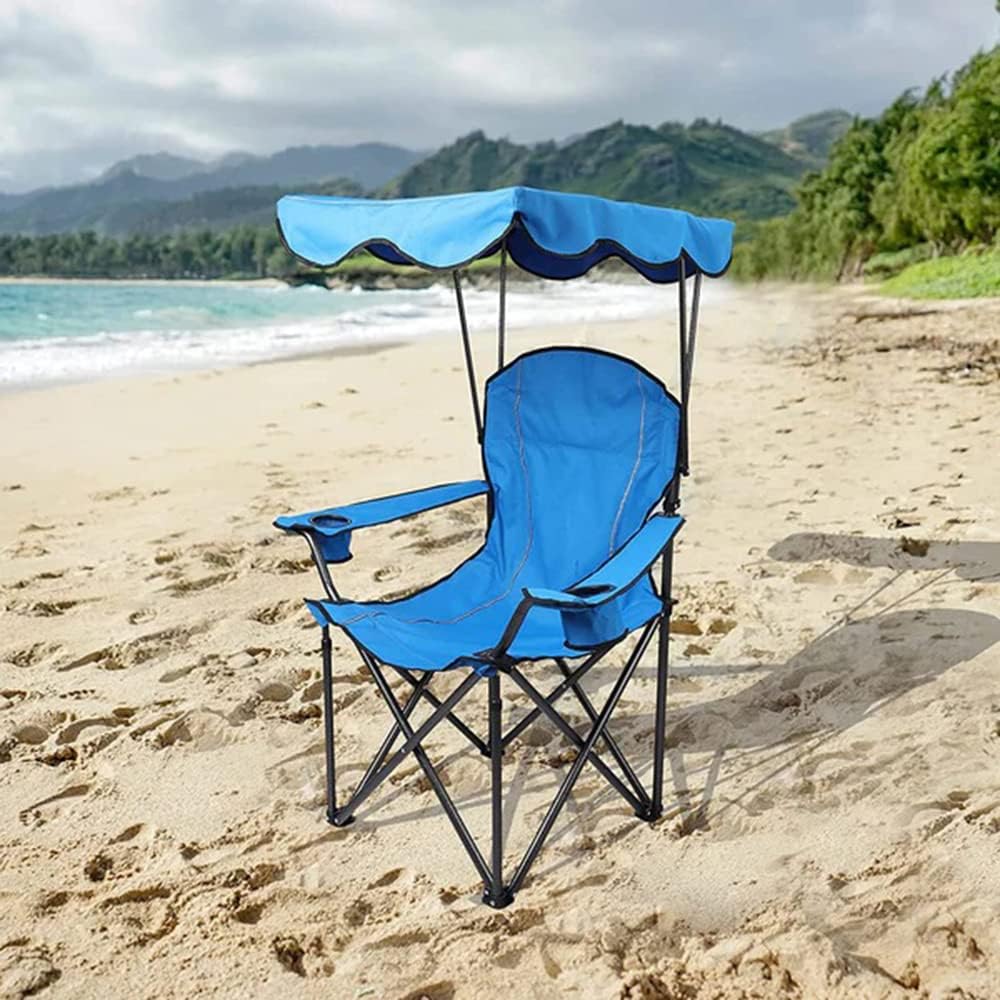 ALPHA CAMP Heavy Duty Canopy Camping Chairs with Adjustable Sunshade | Heavy duty 400 LBS, Steel Frame, Sturdy, Ergonomic,600D Oxford fabric ,Phone holder Cup holder,Carry Bag,Easy to set up