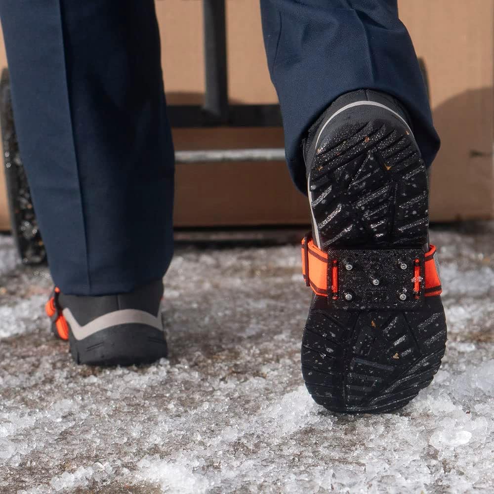 K1 Mid-Sole Ice Cleats for Men & Women - Rotatable Traction Aids For Winter Snow - Hi Vis - Low Profile