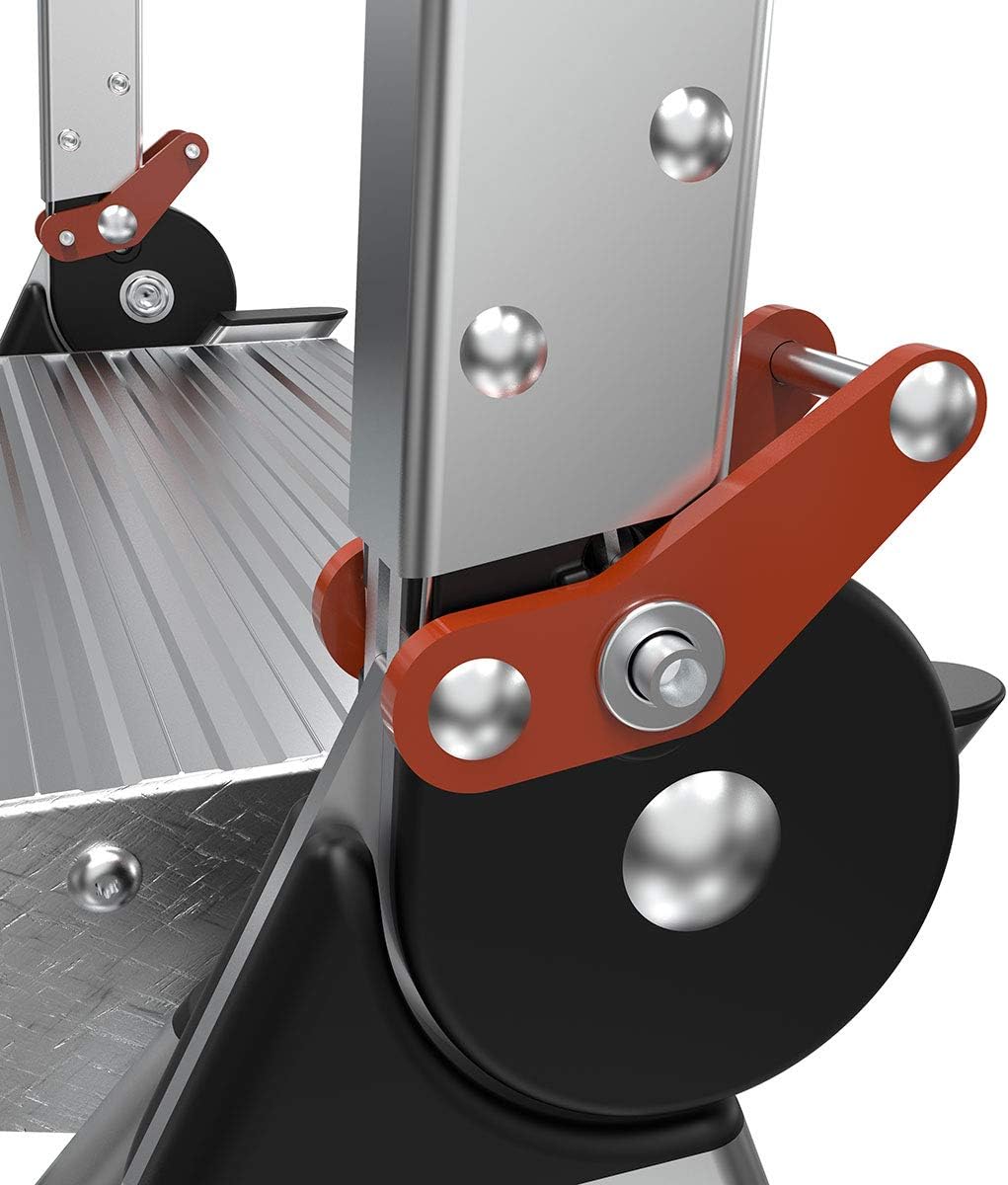Little Giant Jumbo Step 3-Step Foldable 2.2 ft Aluminum Stool, 11903 | Foldable Aluminum Step Stool, Extra-Wide Stair-Like Treads, Rotating Handrail, Tool Tray, 375 lbs. Weight Capacity