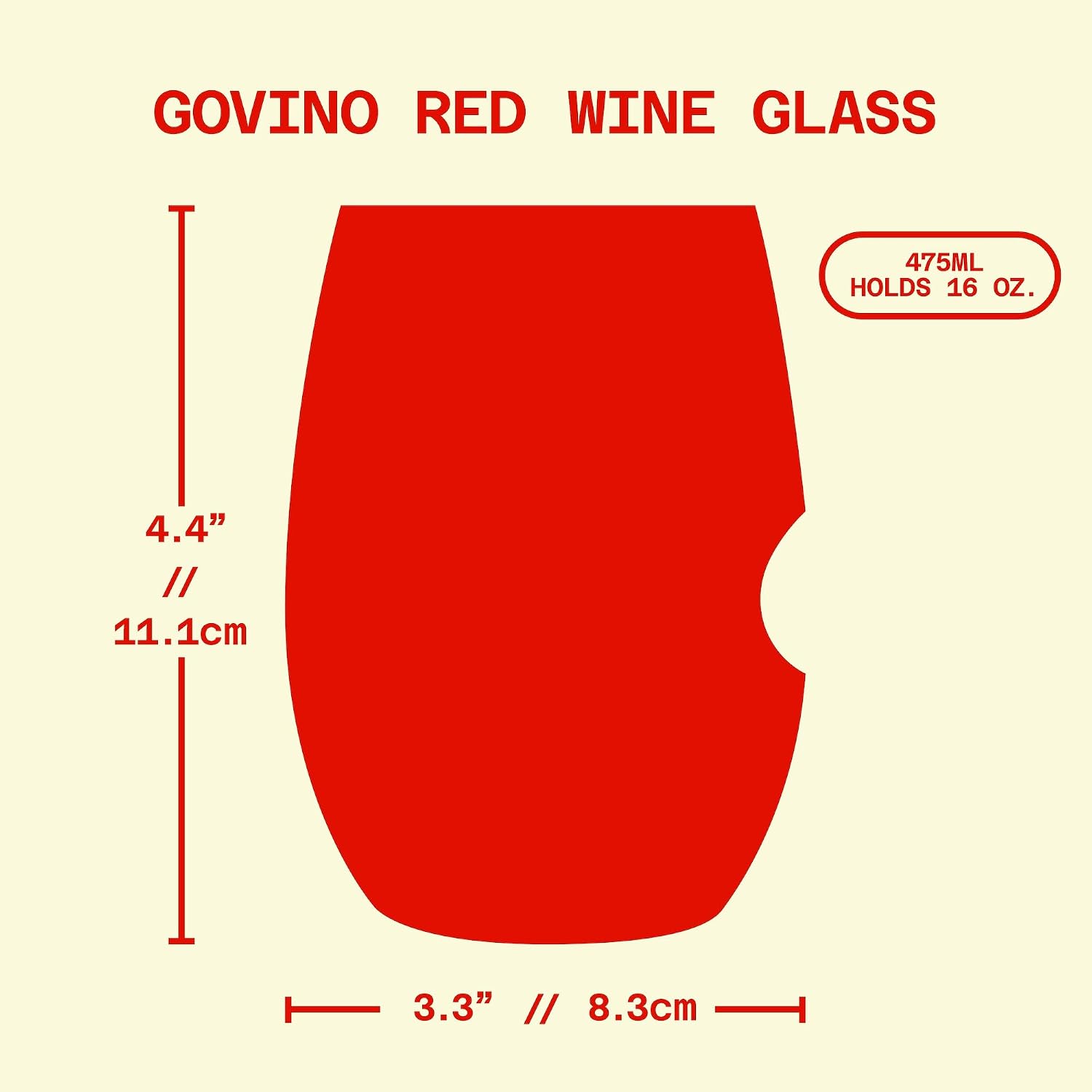 GOVINO Unbreakable Plastic Wine Glasses - Stemless Shatterproof Tritan Glassware, Fancy Cups That Look Like Glass, 16oz, Set of 4