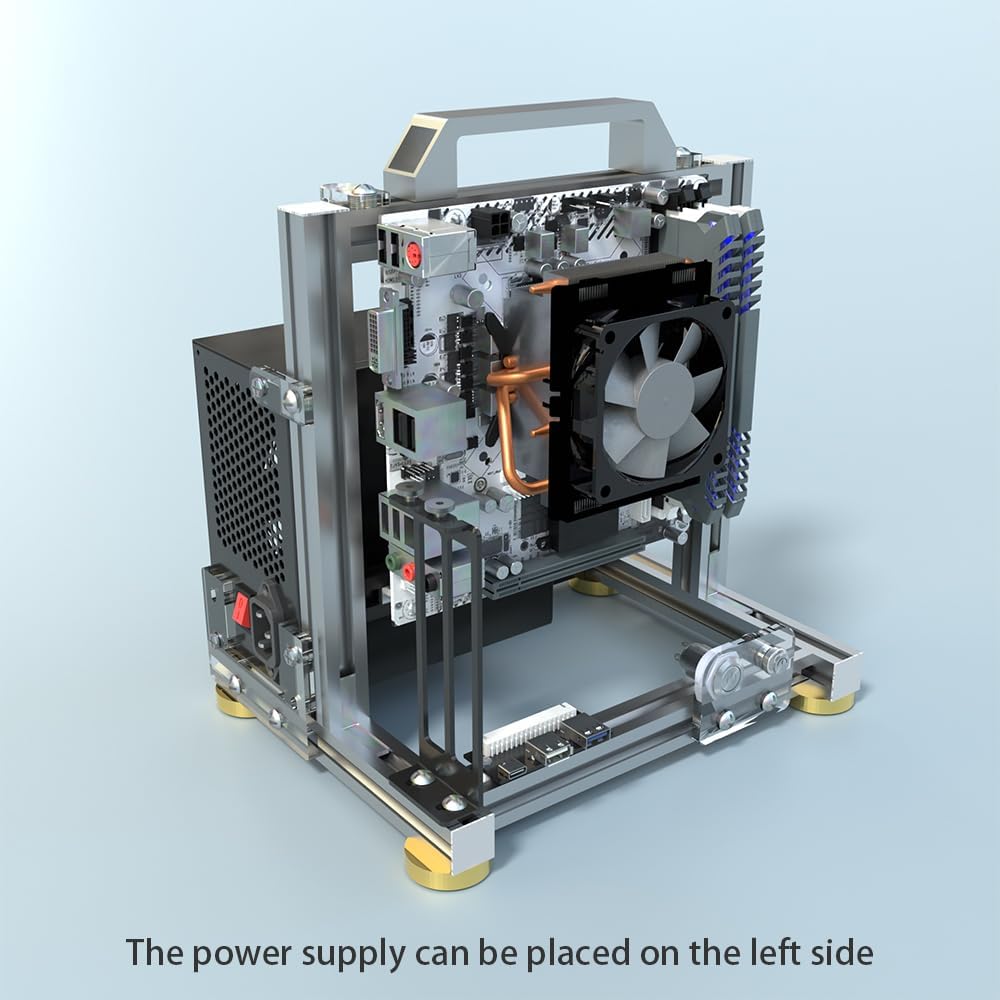 DIY Open Frame PC Chassis, Aluminum Computer Case, Supports ITX Motherboard, Excellent Cooling, Type-C Support