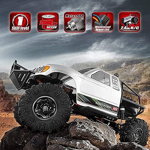Cheerwing 1:10 Scale Rock Crawler 4WD Off-Road Remote Control Truck | 2.4Ghz, Brushed Motor, Waterproof ESC, 20-25km/h Speed, .2V 2500mAh