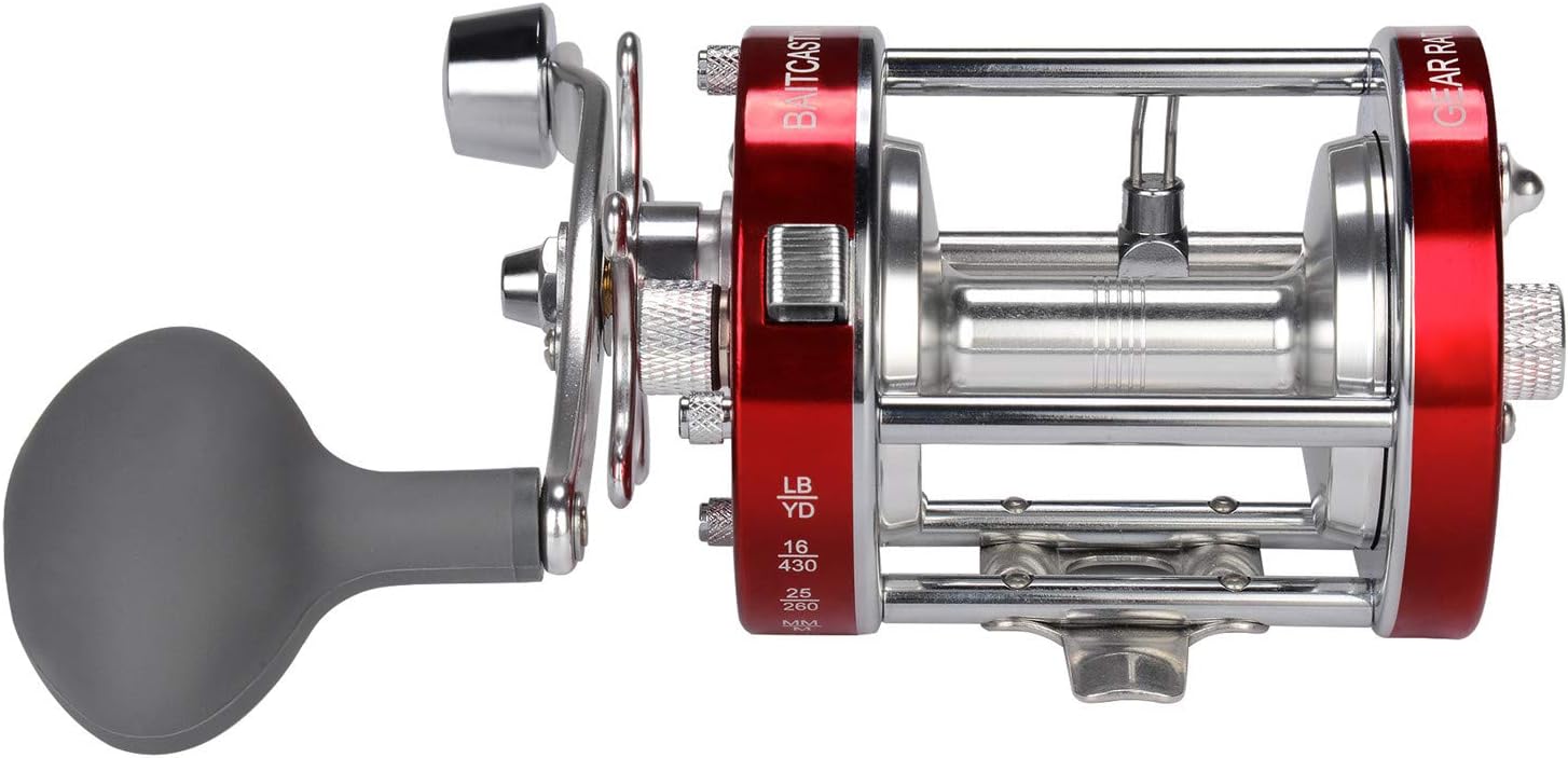 KastKing Rover Round Baitcasting Fishing Reels, Perfect Reel for Catfish | Max Drag: 30 lb, 4+1 BB, 22.8 oz, Reinforced Metal Body, Carbon Fiber Drag System, Oversized Non-Slip TPE Grips