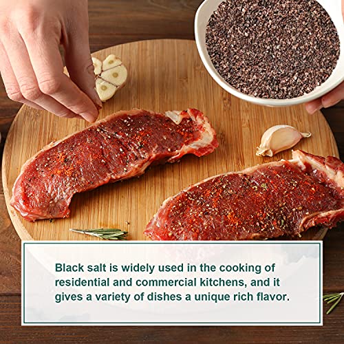 Soeos Black Salt, Coarse Grain, 2.4 LB(39 Oz), Natural Faux Egg Flavor