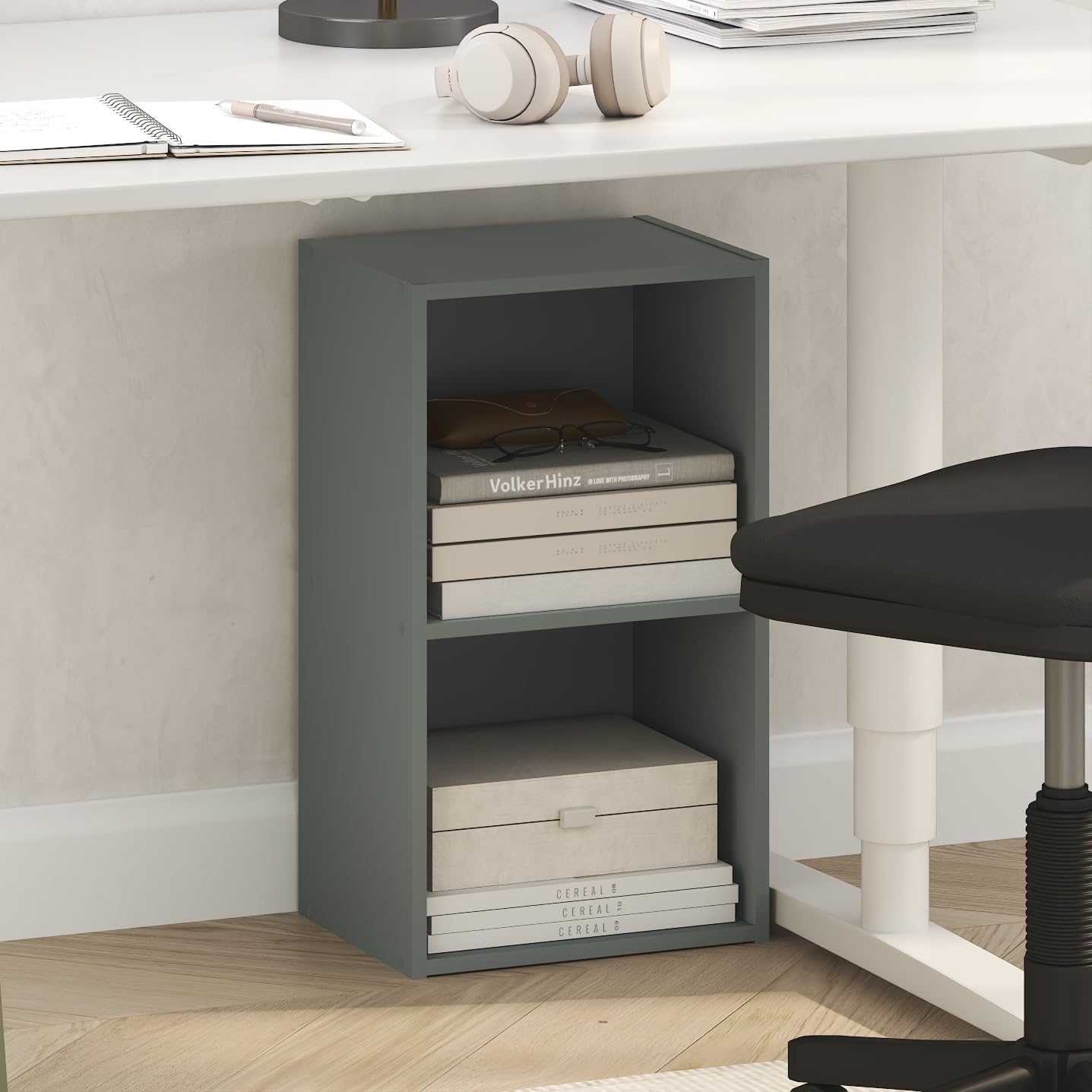 Furinno LUDER Book Shelf, 5-Cube Bookshelf, Reversible Bookcase, 9.4 x 19.5 x 31.5, Easy Assembly, for Living Room, Bedroom, Home Office, White