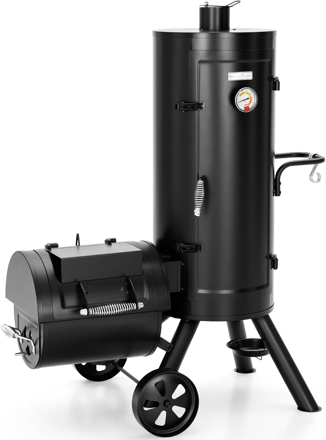Sophia & William Vertical Offset Charcoal Smoker 961 SQ.IN. Cooking Area | Extra Large Heavy-Duty Outdoor BBQ Gill Offset Smoker with Warming Tray, Push-out Ash Tray for Outdoor Cooking, Black