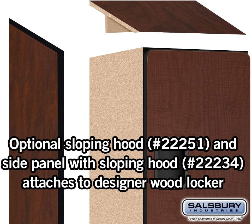 Salsbury Industries 2-Tier S-Style Extra Wide Designer Wood Locker with One Wide Storage Unit, 6-Feet High by 18-Inch Deep, Mahogany