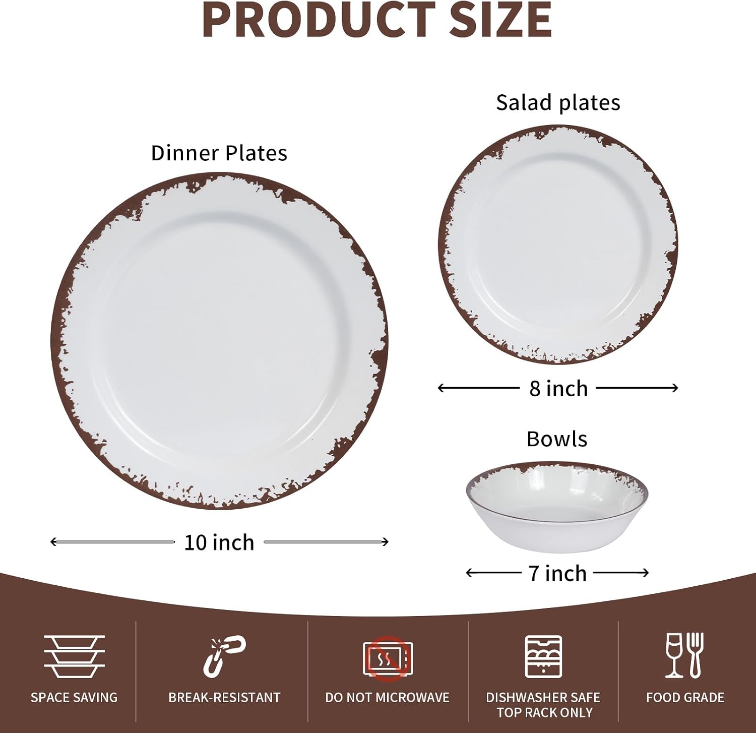 Rustic Melamine Dinnerware Set,12-Piece Plates and Bowls Sets,Yinshine Unbreakable Melamine Dish Set,Lightweight,Service for 4,Dishwasher Safe,Green