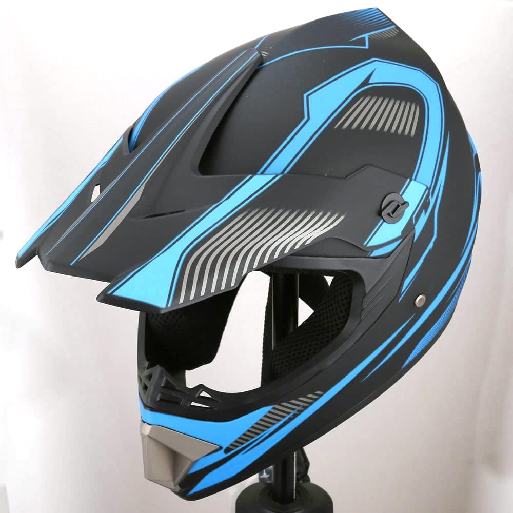 Motocross Offroad Helmet Dirt Bike Helmet BMX MX ATV Helmet Full Face Motorcycle Helmet with Gloves Goggles Mask for Unisex Adult Youth DOT/FMVSS